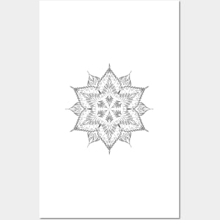 Mandala - delicate tattoo design made of dots and fine lines Posters and Art